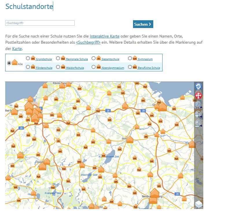 Schulstandorte Allgemeinbildende Schulen M-V Vorschau