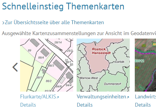 GeoPortal.MV Schnelleinstieg Themenkarten